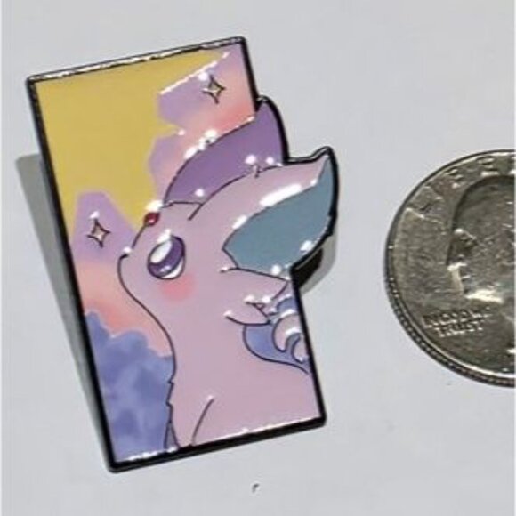Pokemon Espeon Dreamy Portrait Enamel Pin Pastel Stars Psychic Type Design - Picture 3 of 4